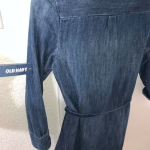 Tie belt jean shirt dress for girls